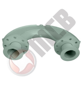 Coude remplissage silo DN80 Entre axe 410mm/180°